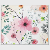 Papier Cadeau Mes fleurs de jardin (technique de l'aquarelle) (Plat)