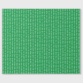 Papier Cadeau Message modifiable blanc sur vert clair (Plat)