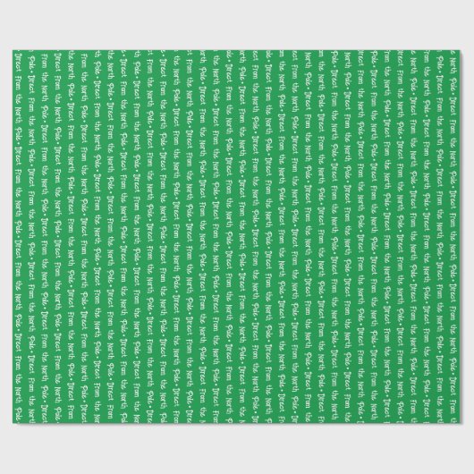 Papier Cadeau Message modifiable blanc sur vert clair (Plat)