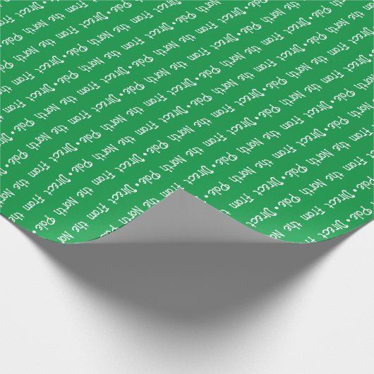 Papier Cadeau Message modifiable blanc sur vert clair (Coin)