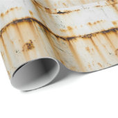 Papier Cadeau Métal blanc rouillé : surface texturée (Coin rond)