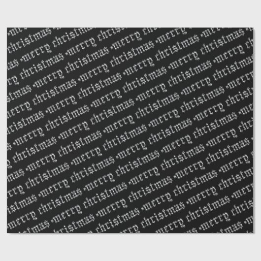 Papier Cadeau Métal Lourd Gothique Éclaté Joyeux Noël (Plat)