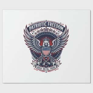 Papier Cadeau Metal Patriotique Ailes Patriot Musique Rock Metal