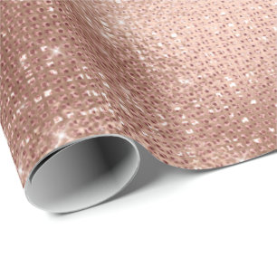 Papier Cadeau Métal Rose Blush Skinny Spark Delicate Bridal 16e