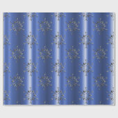 Papier Cadeau Metal Snowflakes on Blue Christmas (Plat)