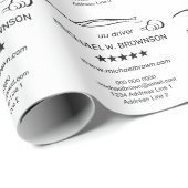 Papier Cadeau Metallic Black Gray Car Automobile Service Logo (Coin rond)