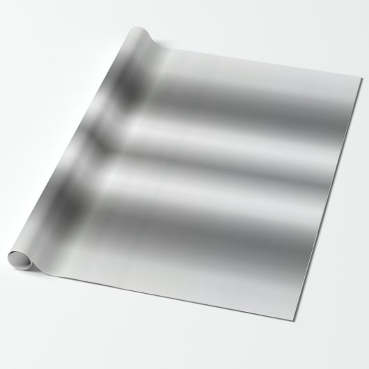 Papier Cadeau Metallic Faux Silver Glam Modèle Meilleur Élégant (Déroulé)