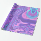 Papier Cadeau Metallic Iridescent Rainbow Pink Aqua Purple  (Déroulé)