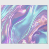 Papier Cadeau Metallic Iridescent Rainbow Pink Aqua Purple  (Plat)