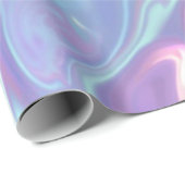 Papier Cadeau Metallic Iridescent Rainbow Pink Aqua Purple  (Coin rond)