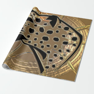 Papier Cadeau Métallizant brillant argent et verre noir cheatha