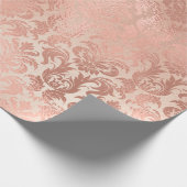 Papier Cadeau Métallurgique rose Or Poudre Royal Blush Damask (Coin)