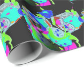 Papier Cadeau Métamorphose Turquoise (Coin rond)