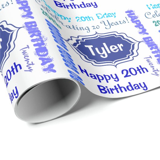 Papier Cadeau Métro Art Joyeux anniversaire | Personnaliser (Coin rond)