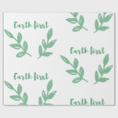 Papier Cadeau Mettez à la terre d'abord/Eco amical, zéro (Plat)