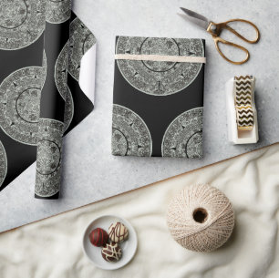 Papier Cadeau Mexicaine Aztec Sun Stone Maya Calendrier 1