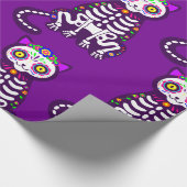 Papier Cadeau mexicaine halloween chat squelette folklore (Coin)