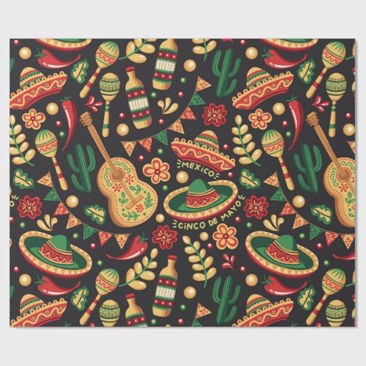 Papier Cadeau Mexican Cinco De Mayo Pattern (Plat)