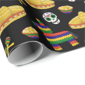 Papier Cadeau Mexican Fiesta & Día de Muertos Wrapping Paper (Coin rond)