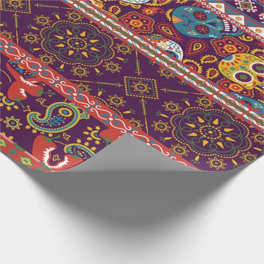 Papier Cadeau Mexican style traditional fabric patchwork abstrac (Coin)