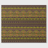 Papier Cadeau Mexique Tribal Brown Gold Green (Plat)
