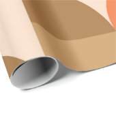 Papier Cadeau Mi-cercles orange et Brown du milieu du siècle (Coin rond)