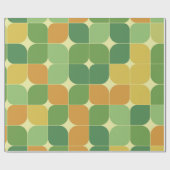 Papier Cadeau Mi-siècle Abstrait géométrique vert orange (Plat)