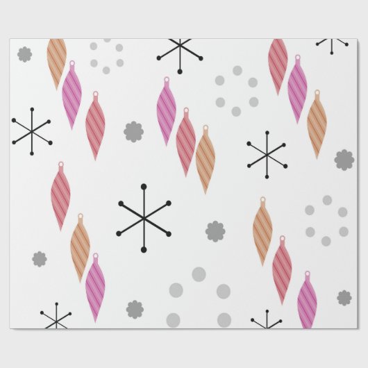 Papier Cadeau Mi-siècle hiver moderne (Plat)