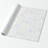Papier Cadeau Mi-siècle moderne Âge atomique Bleu jaune (Déroulé)