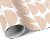 Papier Cadeau Mi-siècle moderne Anniversaire Rétro 30e Rose (Coin rond)