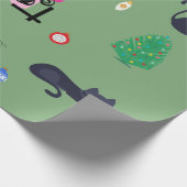 Papier Cadeau Mi-siècle moderne Atomique Chat Noël (Coin)