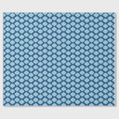 Papier Cadeau Mi-siècle Moderne Bleu Noël Géométrique (Plat)
