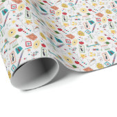 Papier Cadeau Mi-siècle moderne de l'âge atomique STEM Physique (Coin rond)