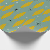 Papier Cadeau Mi-siècle moderne Diamants atomiques étoiles Or Tu (Coin)