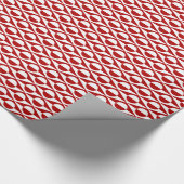 Papier Cadeau Mi-siècle moderne géométrique, rouge foncé et blan (Coin)