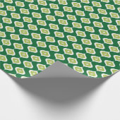 Papier Cadeau Mi-siècle moderne Géométrique Vert Noël (Coin)