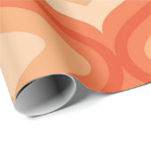 Papier Cadeau Mi-siècle moderne orange et beige (Coin rond)