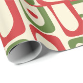 Papier Cadeau Mi-siècle moderne Piquet de Noël Moderniste (Coin rond)