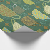 Papier Cadeau Mi-siècle Moderne Rétro Green Teup (Coin)