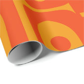 Papier Cadeau Mi-siècle Moderne Rétro Piquet Orange Jaune (Coin rond)