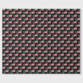 Papier Cadeau Mi-siècle moderne rose noir et gris (Plat)