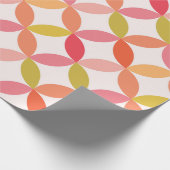 Papier Cadeau Mi-siècle moderne rose rouge orange cercles (Coin)