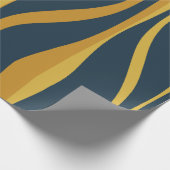 Papier Cadeau Mi-siècle moderne Salon Marine Motif de moutarde (Coin)