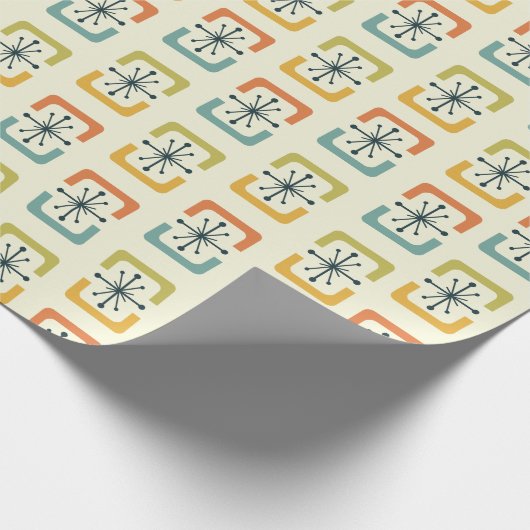 Papier Cadeau Mi-Siècle Moderne Starburst Coques (Coin)