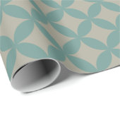 Papier Cadeau Mi-siècle Moyenne géométrique Rétro Moderne Turquo (Coin rond)