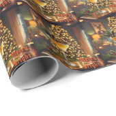 Papier Cadeau Mi-Siècle Noël Joyeux & Cocktail lumineux (Coin rond)