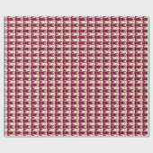 Papier Cadeau Mi-siècle Poisson moderne, pêche et marron (Plat)