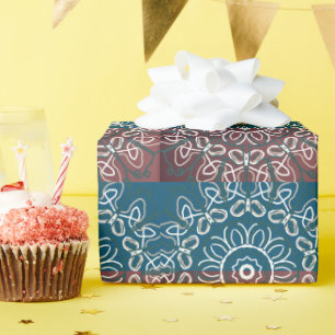 Papier Cadeau Mi Toned tendance bleu mauve Laced Design Wrappin