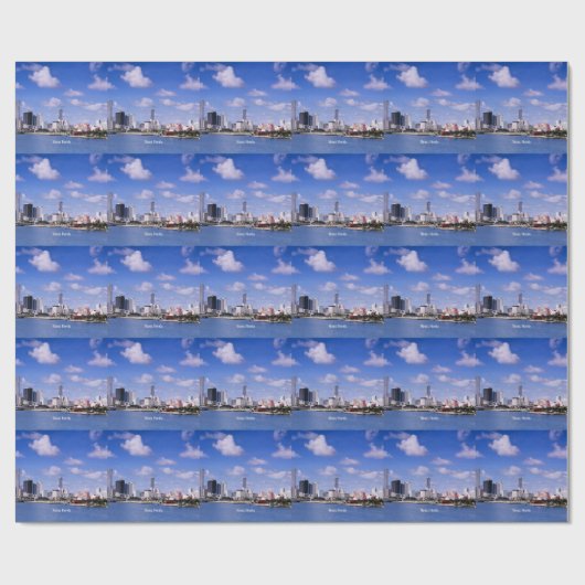 Papier Cadeau Miami, Floride Skyline (Plat)