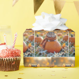 Papier Cadeau Mice Sur Les Citrouilles D'Automne